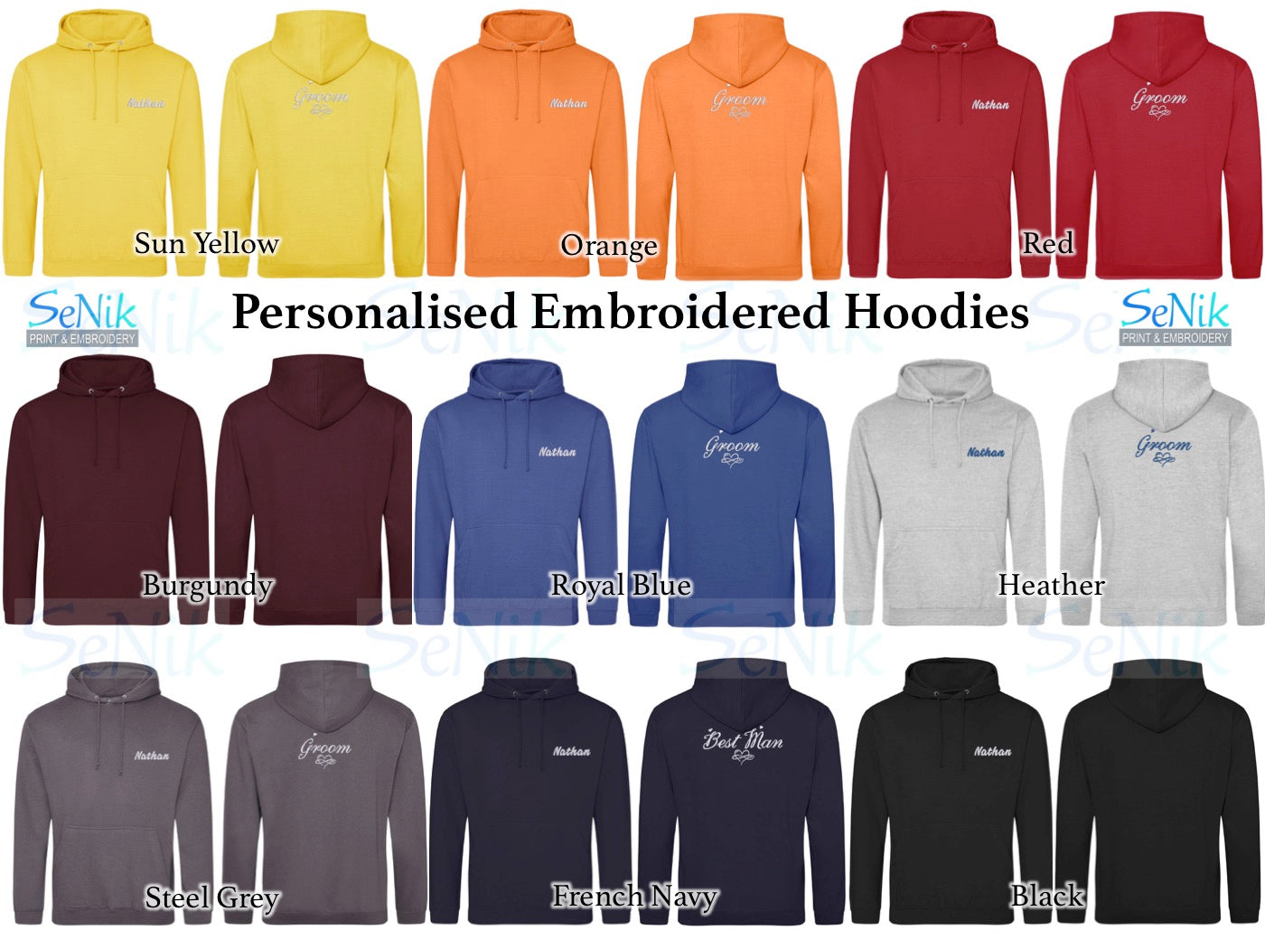 Personalised Embroidered Hoodies