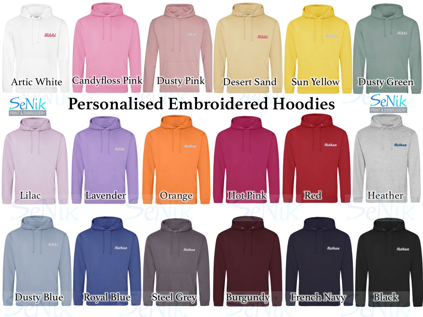Personalised Embroidered Hoodies