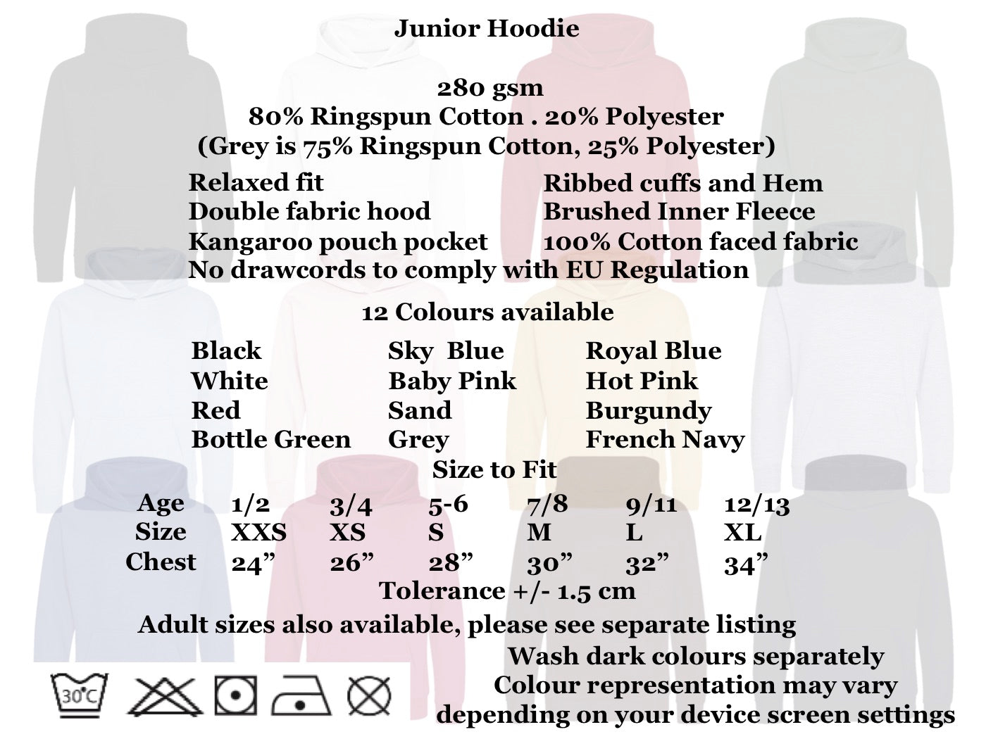 Christmas Personalised Hoodies Junior Sizes