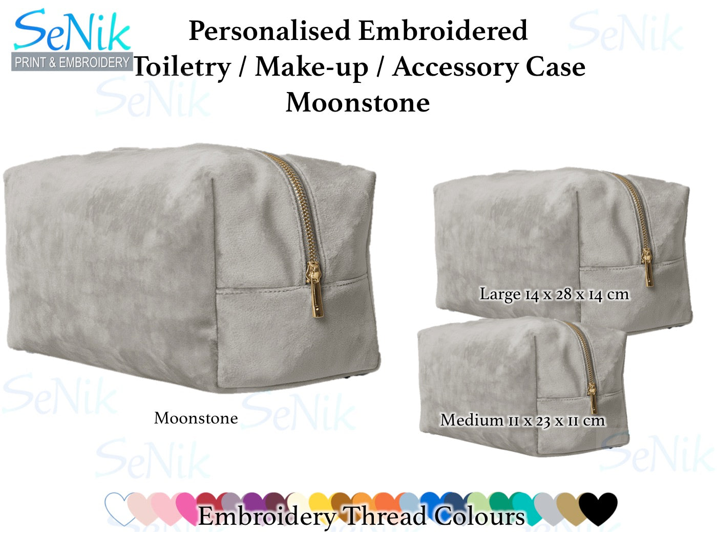 Embroidered personalised Toiletry Bag, Velvet Make-up case, cosmetic case, accessory case