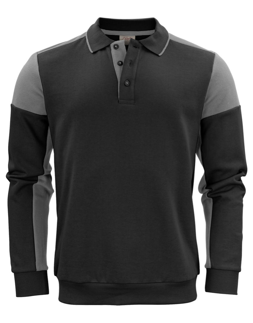 Two Tone Long Sleeve Polo Shirt