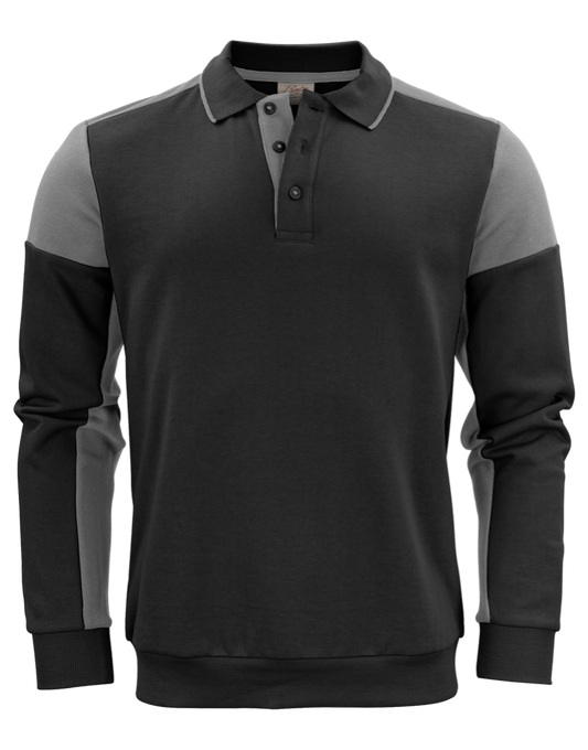 Two Tone Long Sleeve Polo Shirt