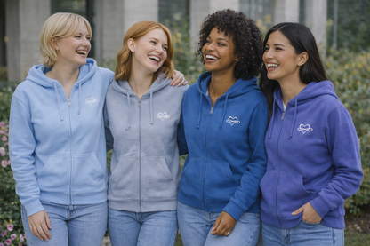 Infinity Classic Zoodie - Zipped Hoody Blues and Greens Collection 280 gsm