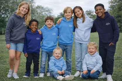 Childrens Infinity Hoodies Blues Collection 280gsm