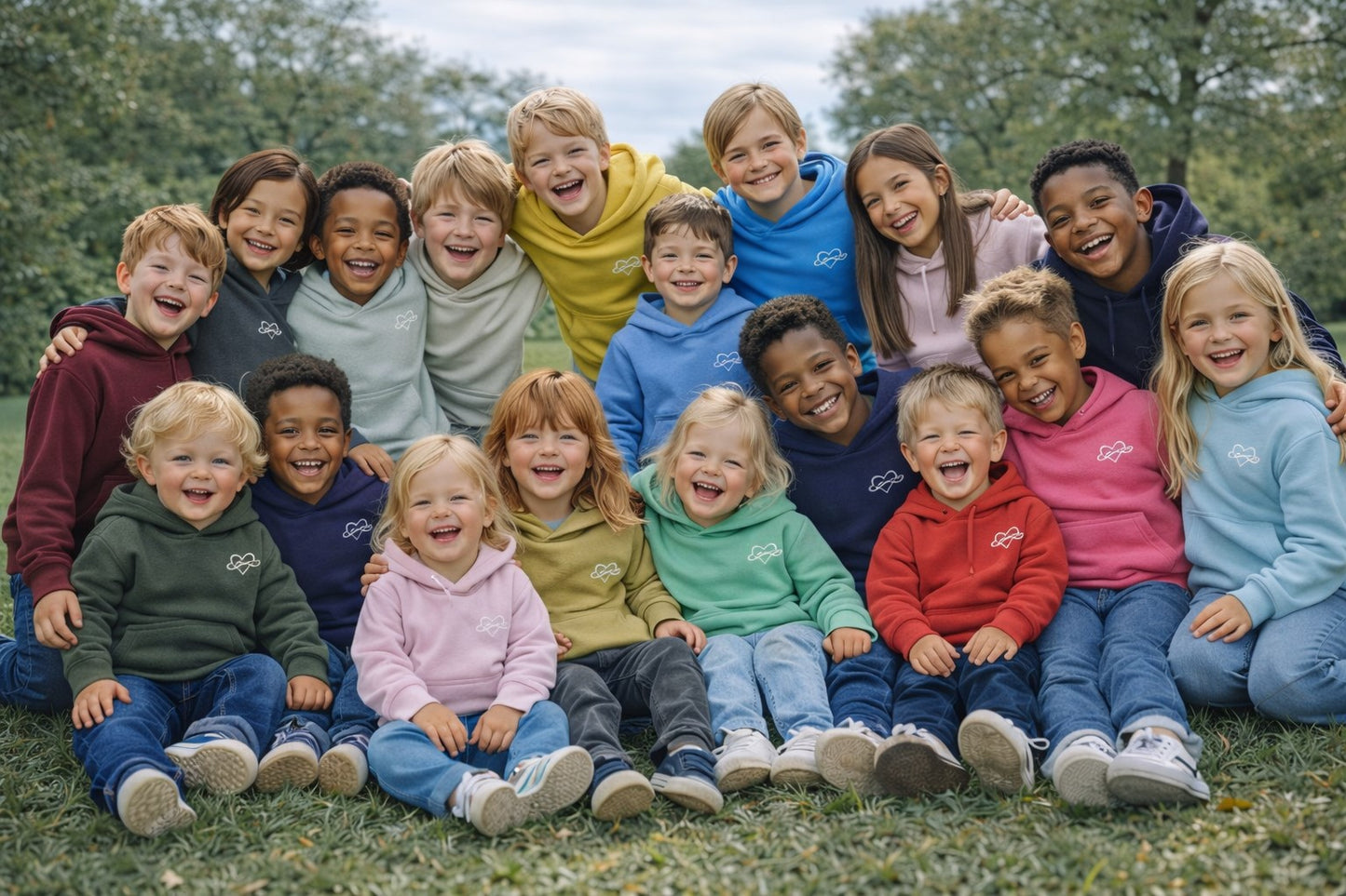 Childrens Infinity Hoodies Green Collection 280gsm