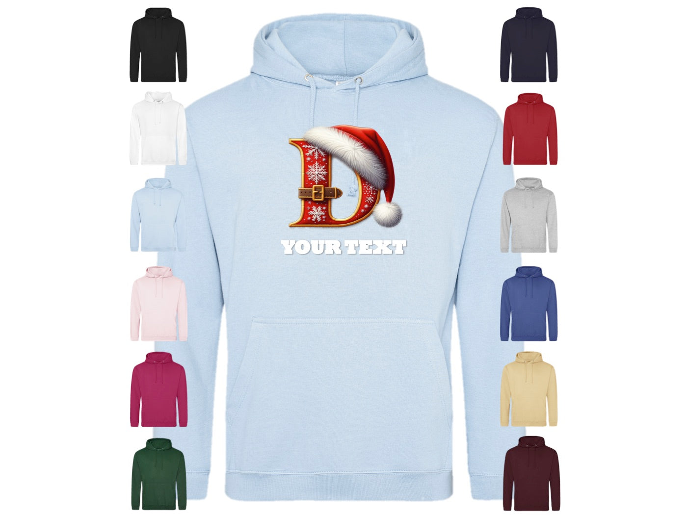 Christmas Personalised Hoodies Larger Sizes