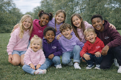 Childrens Infinity Hoodies Pink Purple Collection 280gsm