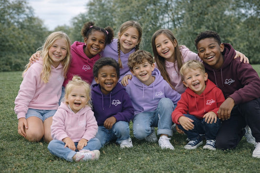 Childrens Infinity Hoodies Pink Purple Collection 280gsm