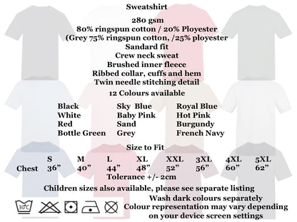 Christmas Personalised Sweatshirts Larger Sizes