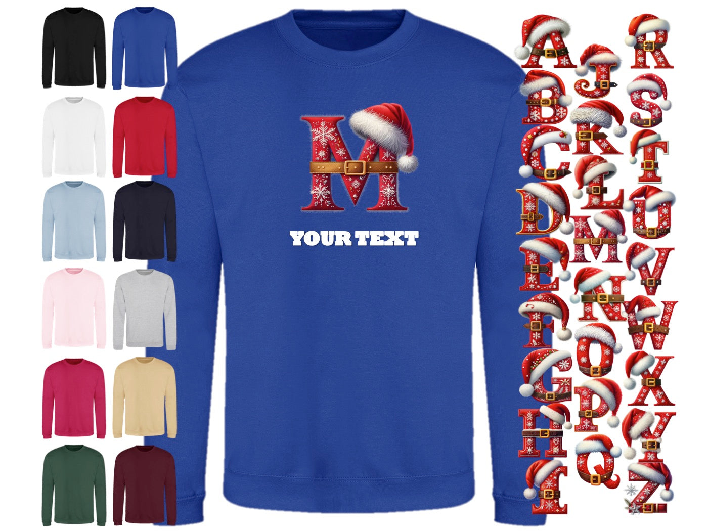 Christmas Personalised Sweatshirts Larger Sizes