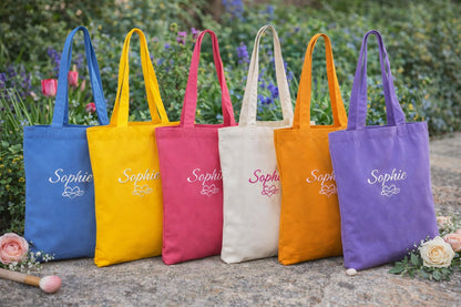 Embroidered Personalised Organic Cotton Twill Tote Bag