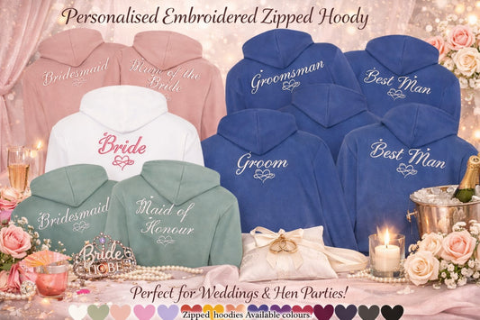 Personalised Embroidered Zipped Hoodies
